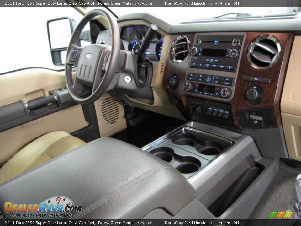 2011 Ford F350 Super Duty Lariat Crew Cab 4x4 Forest Green Metallic / Adobe Photo #21