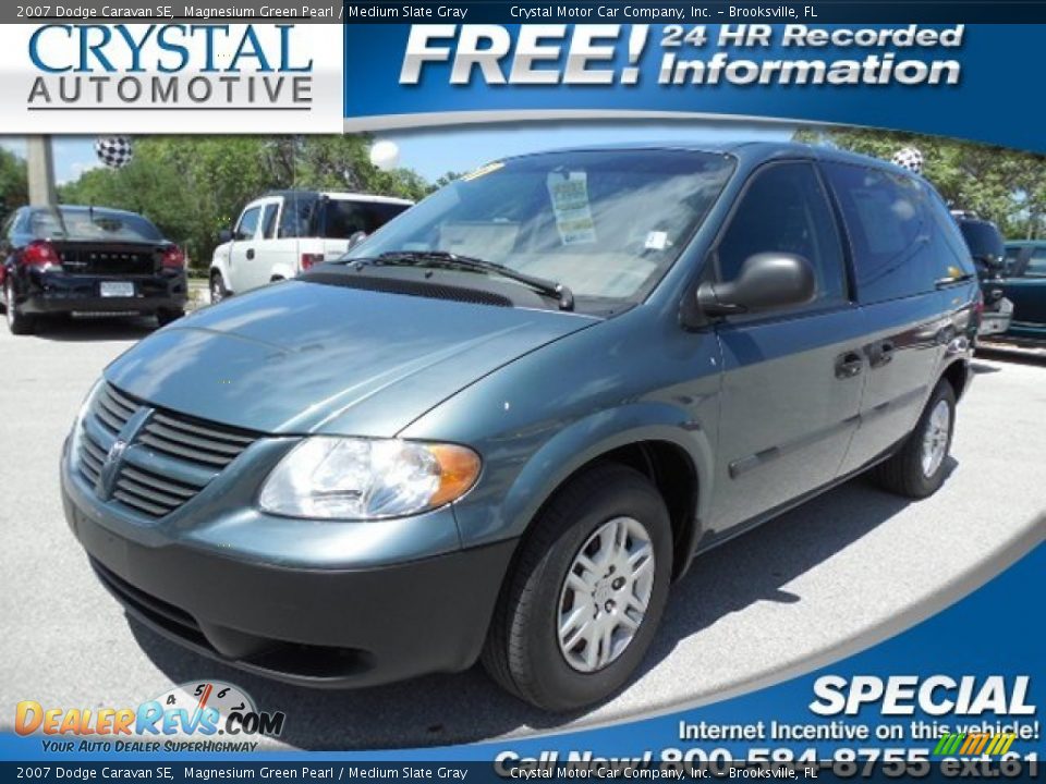 2007 Dodge Caravan SE Magnesium Green Pearl / Medium Slate Gray Photo #1