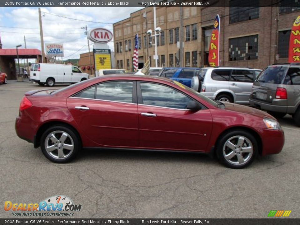 2008 Pontiac G6 V6 Sedan Performance Red Metallic / Ebony Black Photo #1