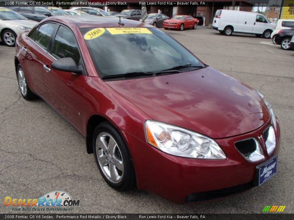 2008 Pontiac G6 V6 Sedan Performance Red Metallic / Ebony Black Photo #2