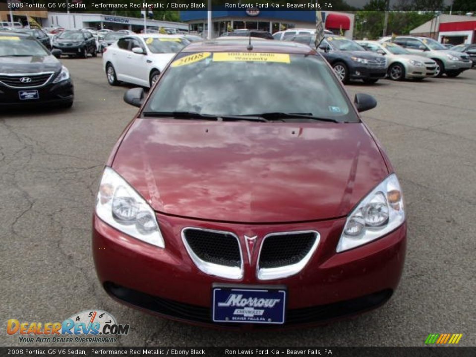 2008 Pontiac G6 V6 Sedan Performance Red Metallic / Ebony Black Photo #3