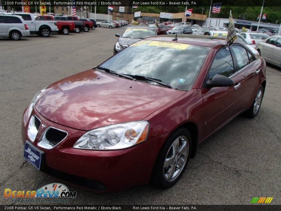 2008 Pontiac G6 V6 Sedan Performance Red Metallic / Ebony Black Photo #4