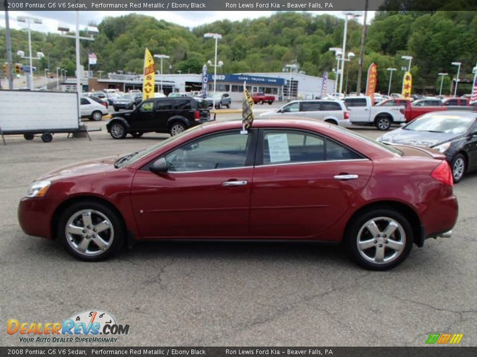 2008 Pontiac G6 V6 Sedan Performance Red Metallic / Ebony Black Photo #5