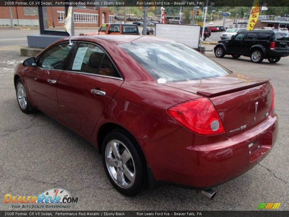 2008 Pontiac G6 V6 Sedan Performance Red Metallic / Ebony Black Photo #6
