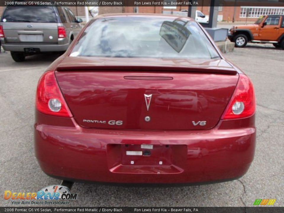 2008 Pontiac G6 V6 Sedan Performance Red Metallic / Ebony Black Photo #7