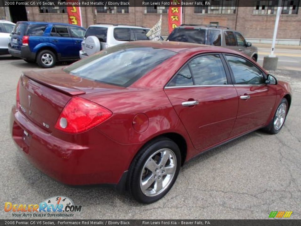 2008 Pontiac G6 V6 Sedan Performance Red Metallic / Ebony Black Photo #8