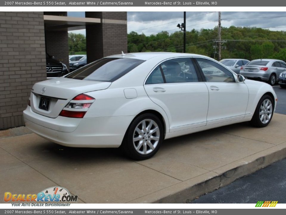 2007 Mercedes-Benz S 550 Sedan Alabaster White / Cashmere/Savanna Photo #7