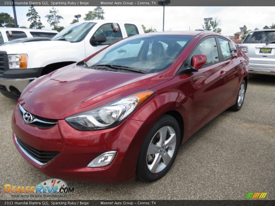 2013 Hyundai Elantra GLS Sparkling Ruby / Beige Photo #7