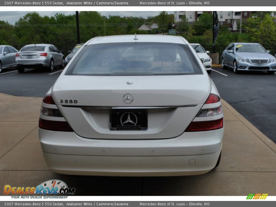 2007 Mercedes-Benz S 550 Sedan Alabaster White / Cashmere/Savanna Photo #9