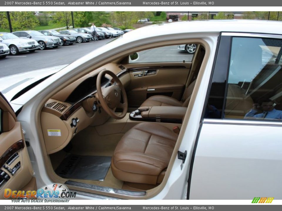 2007 Mercedes-Benz S 550 Sedan Alabaster White / Cashmere/Savanna Photo #15