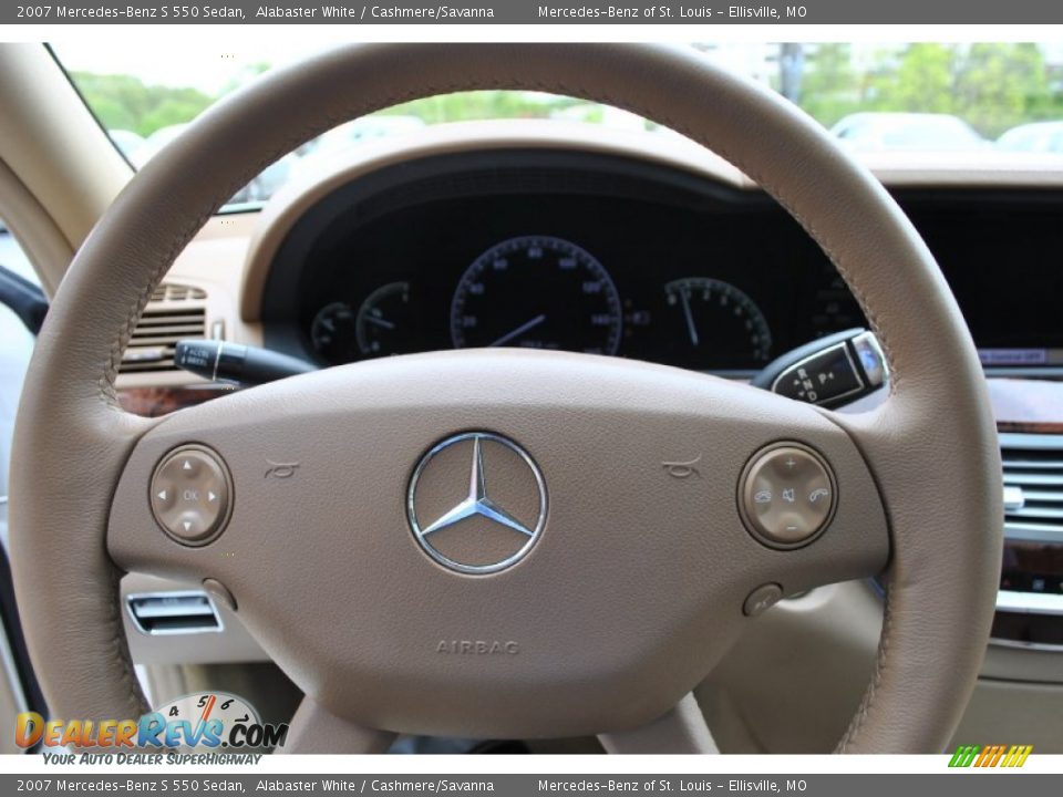 2007 Mercedes-Benz S 550 Sedan Alabaster White / Cashmere/Savanna Photo #16