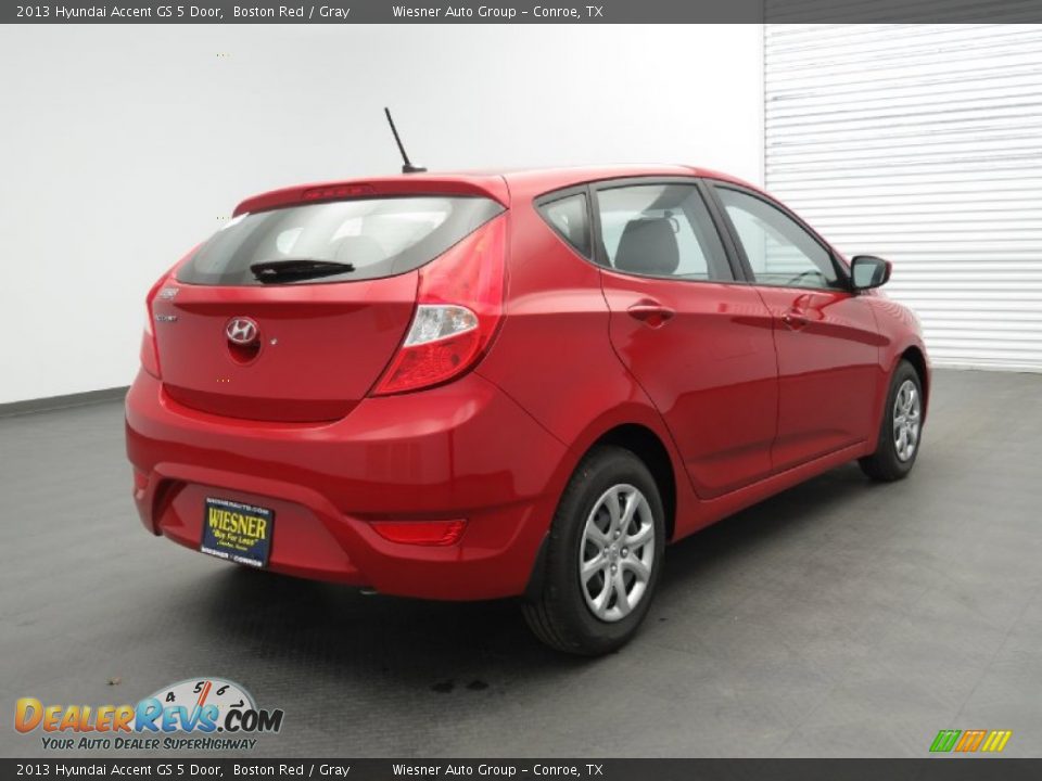 2013 Hyundai Accent GS 5 Door Boston Red / Gray Photo #2