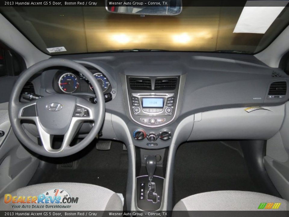 2013 Hyundai Accent GS 5 Door Boston Red / Gray Photo #3