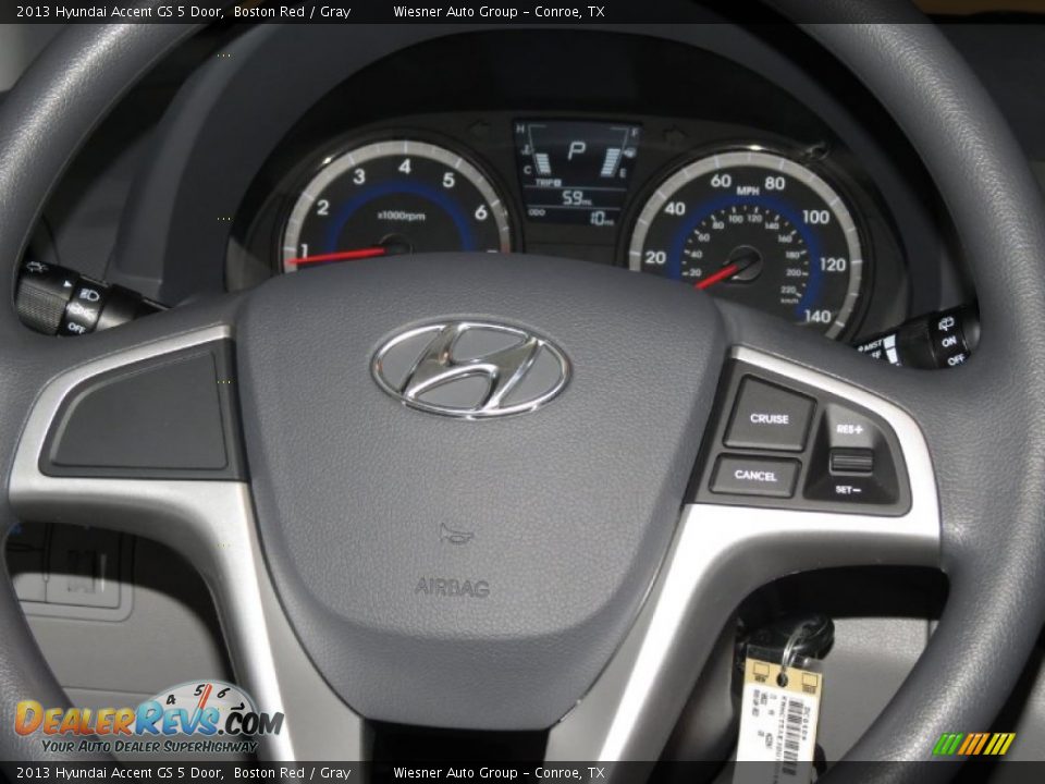 2013 Hyundai Accent GS 5 Door Boston Red / Gray Photo #4