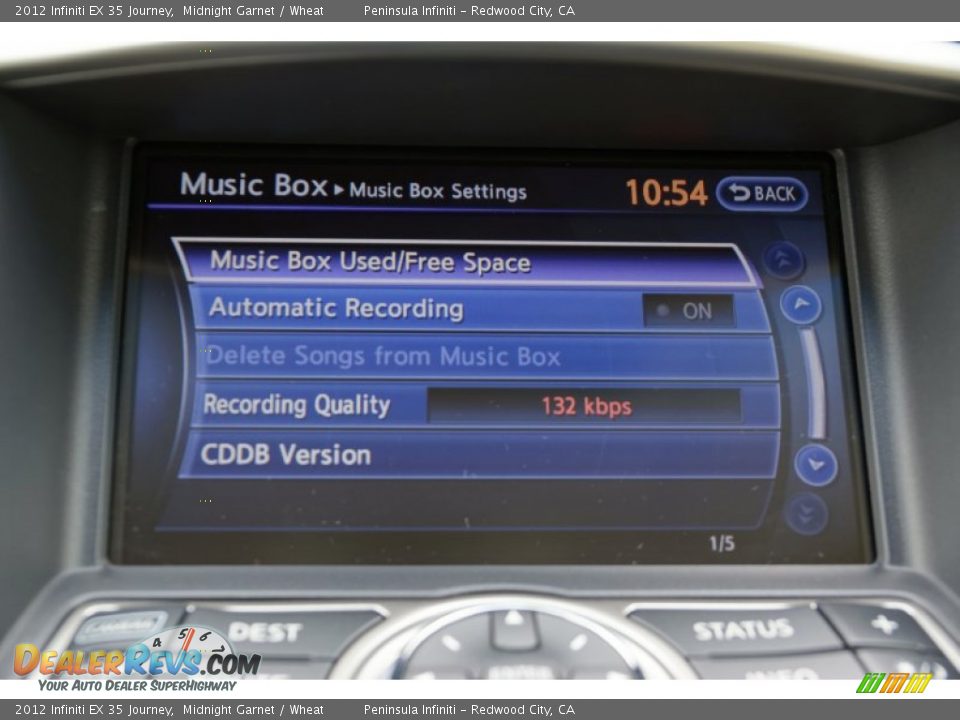 2012 Infiniti EX 35 Journey Midnight Garnet / Wheat Photo #25