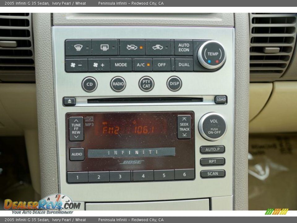 2005 Infiniti G 35 Sedan Ivory Pearl / Wheat Photo #19