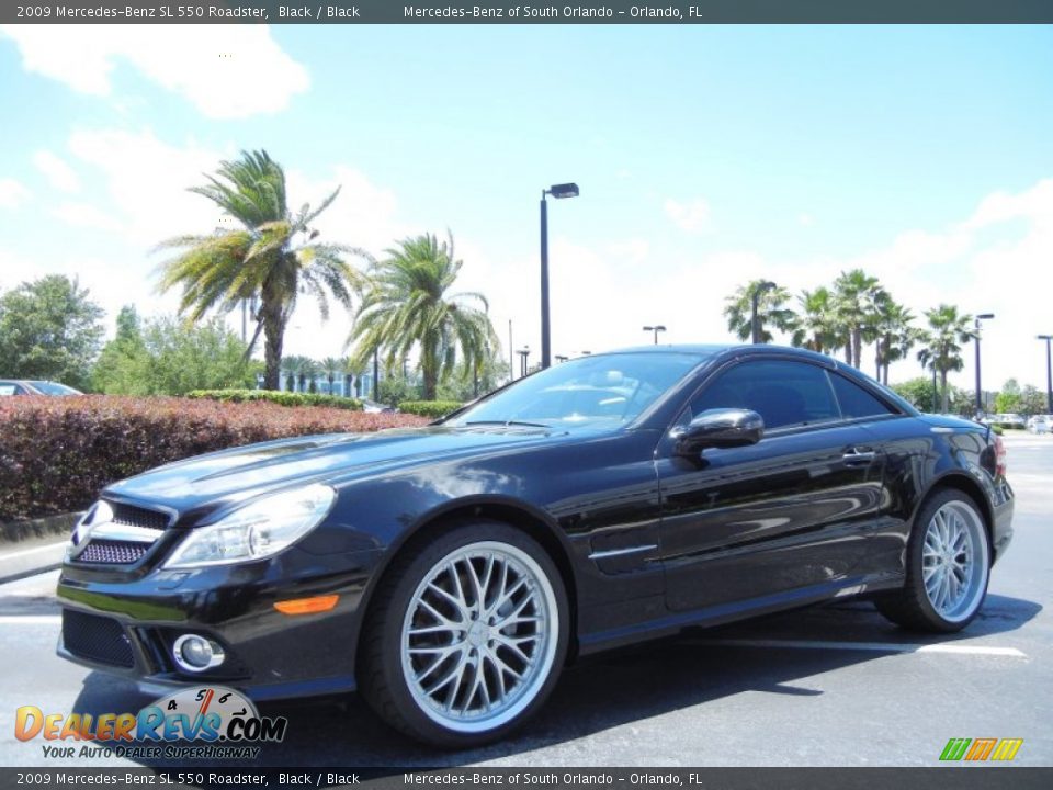 2009 Mercedes-Benz SL 550 Roadster Black / Black Photo #3