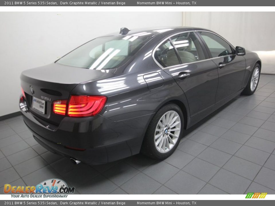 2011 BMW 5 Series 535i Sedan Dark Graphite Metallic / Venetian Beige Photo #11