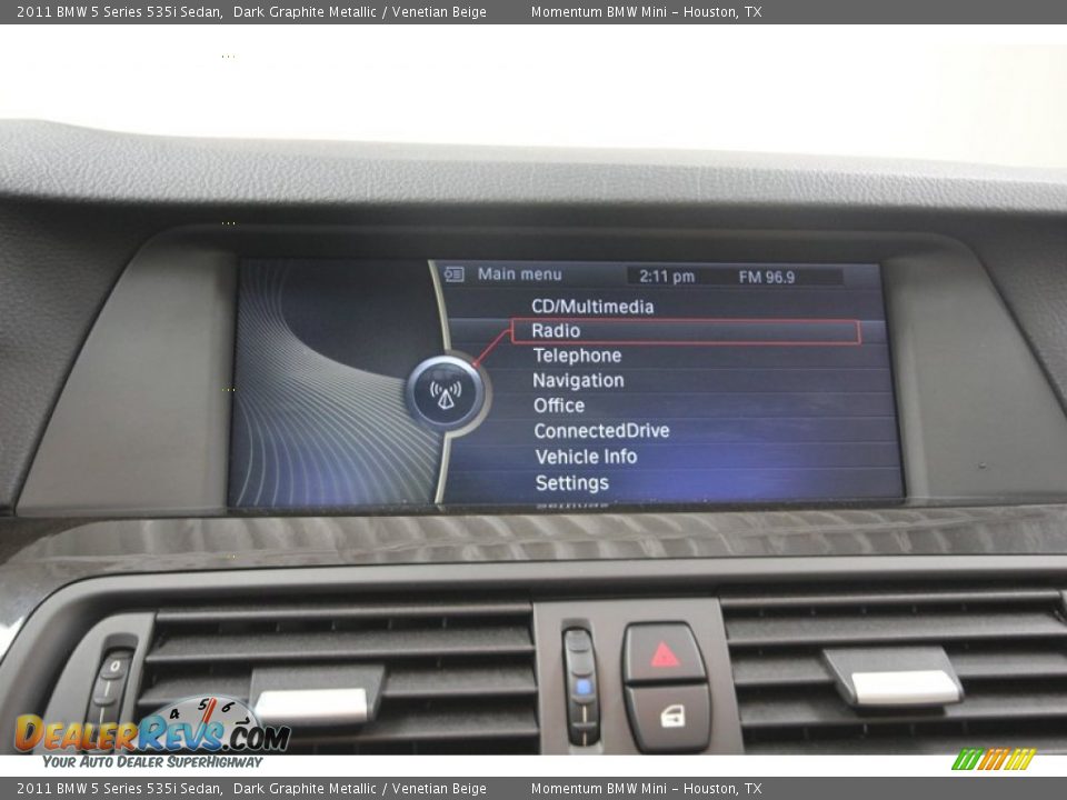 2011 BMW 5 Series 535i Sedan Dark Graphite Metallic / Venetian Beige Photo #21