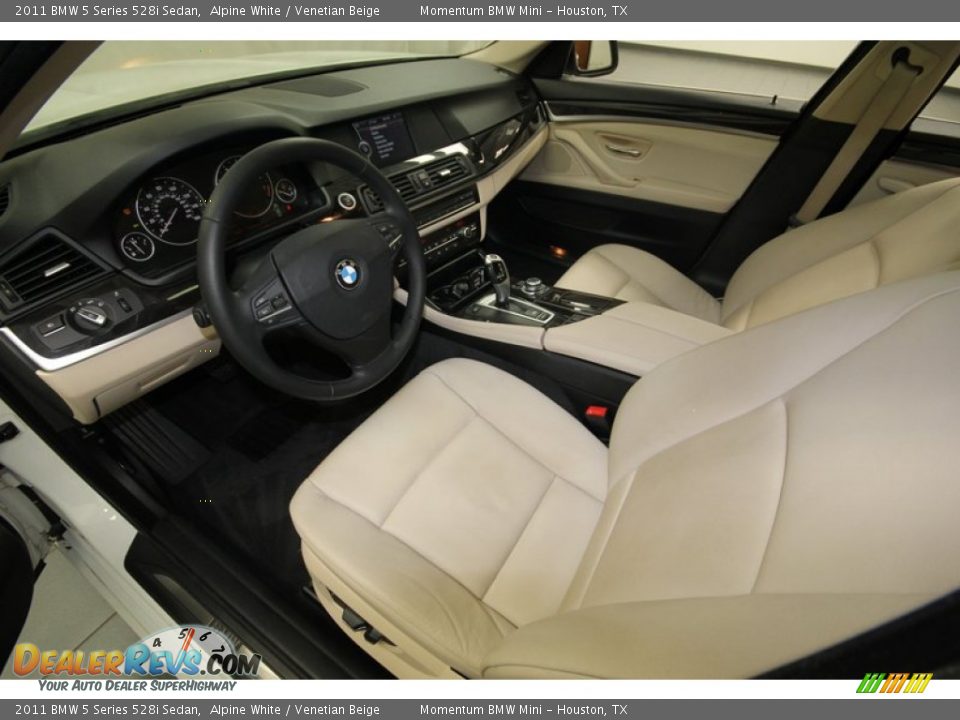 2011 BMW 5 Series 528i Sedan Alpine White / Venetian Beige Photo #13
