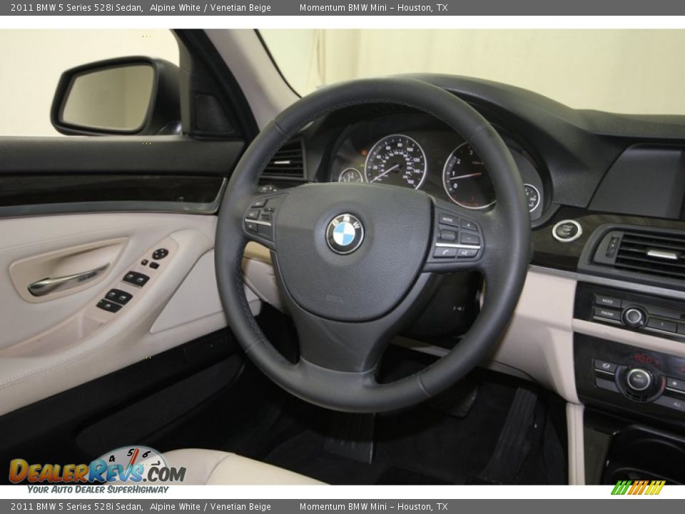 2011 BMW 5 Series 528i Sedan Alpine White / Venetian Beige Photo #32