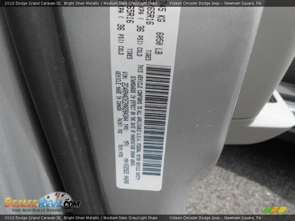 2010 Dodge Grand Caravan SE Bright Silver Metallic / Medium Slate Gray/Light Shale Photo #26