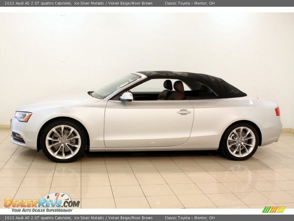 2013 Audi A5 2.0T quattro Cabriolet Ice Silver Metallic / Velvet Beige/Moor Brown Photo #5