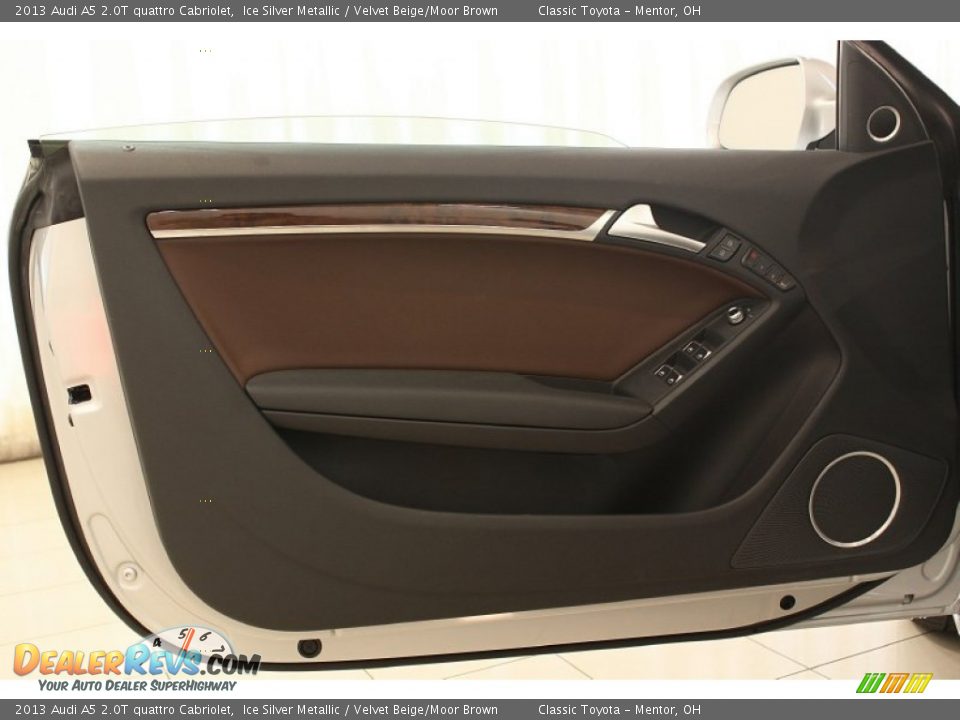 2013 Audi A5 2.0T quattro Cabriolet Ice Silver Metallic / Velvet Beige/Moor Brown Photo #6