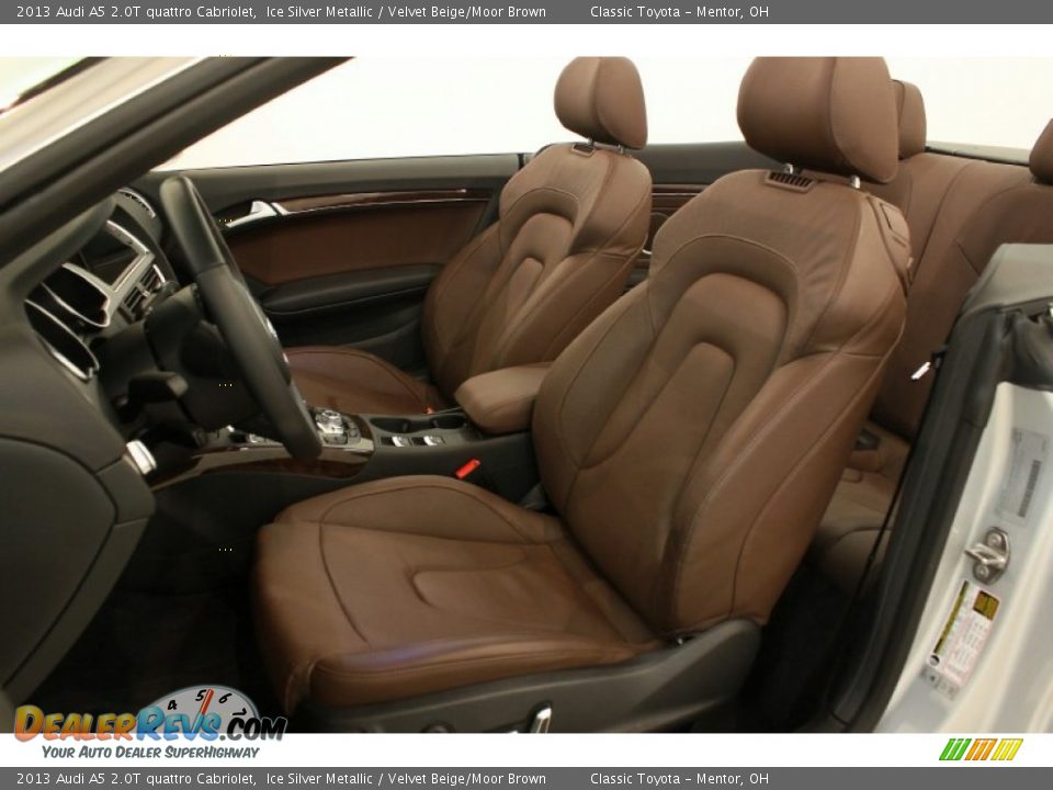 2013 Audi A5 2.0T quattro Cabriolet Ice Silver Metallic / Velvet Beige/Moor Brown Photo #9