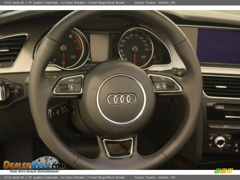 2013 Audi A5 2.0T quattro Cabriolet Ice Silver Metallic / Velvet Beige/Moor Brown Photo #12