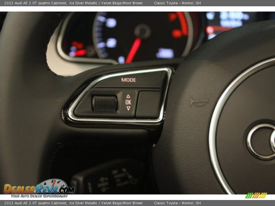 2013 Audi A5 2.0T quattro Cabriolet Ice Silver Metallic / Velvet Beige/Moor Brown Photo #13