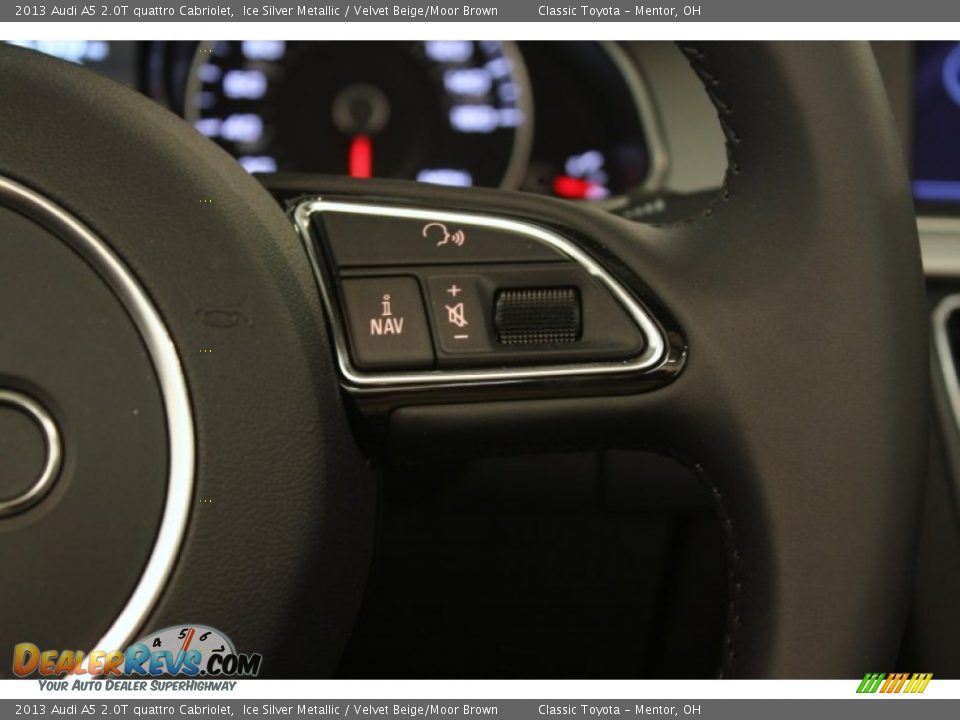 2013 Audi A5 2.0T quattro Cabriolet Ice Silver Metallic / Velvet Beige/Moor Brown Photo #14