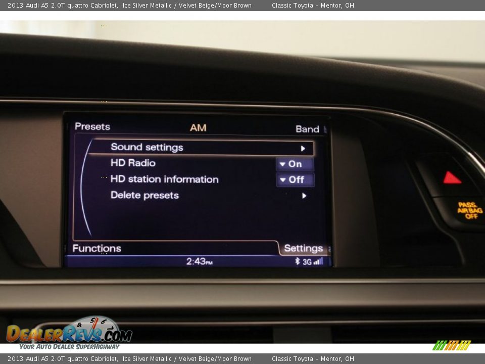 2013 Audi A5 2.0T quattro Cabriolet Ice Silver Metallic / Velvet Beige/Moor Brown Photo #30