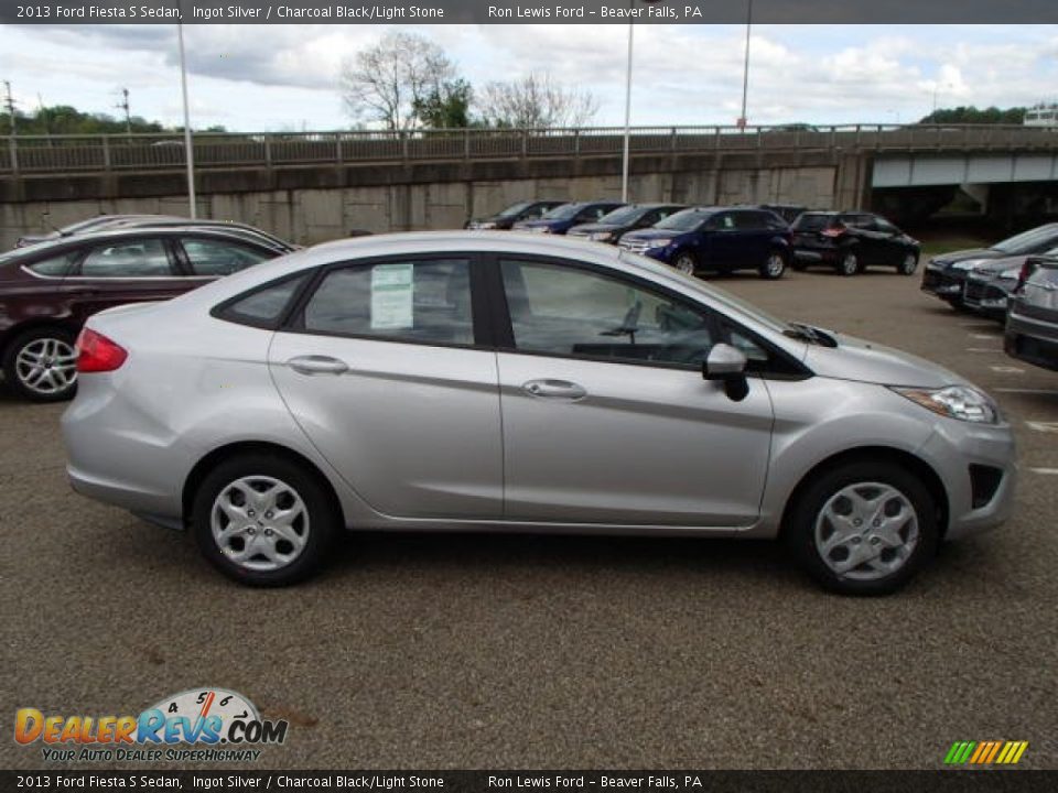 2013 Ford Fiesta S Sedan Ingot Silver / Charcoal Black/Light Stone Photo #1