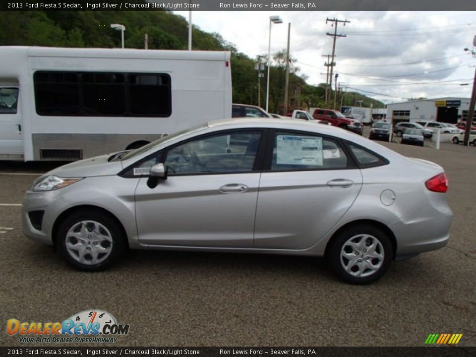 2013 Ford Fiesta S Sedan Ingot Silver / Charcoal Black/Light Stone Photo #5