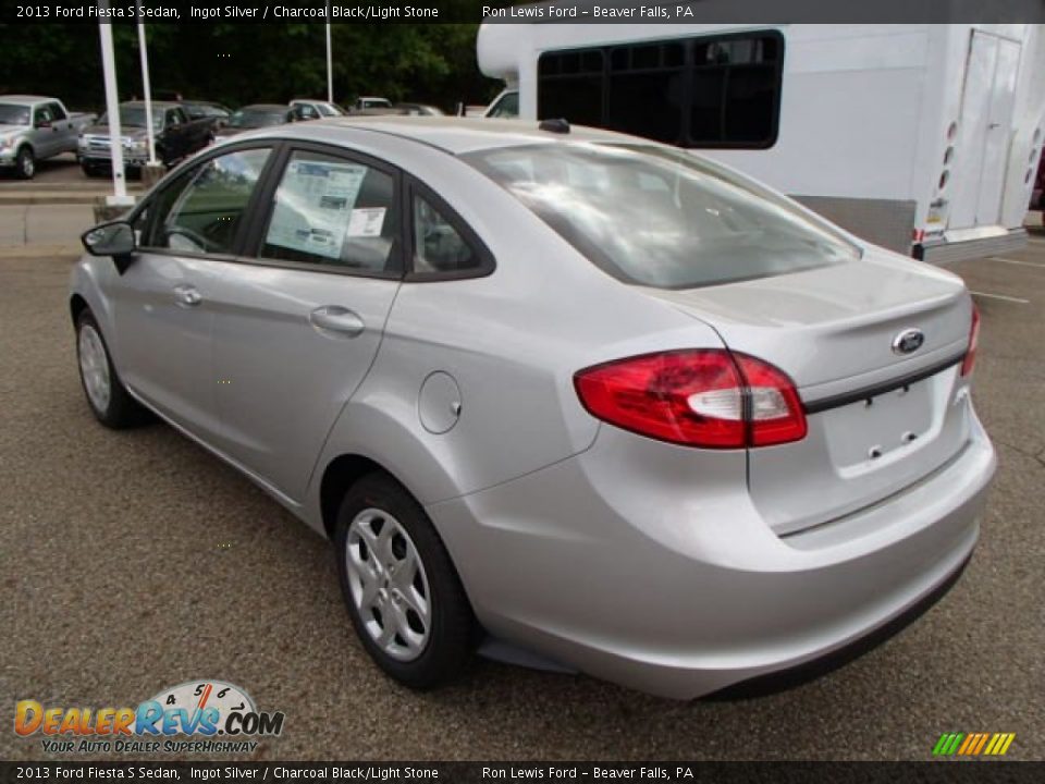 2013 Ford Fiesta S Sedan Ingot Silver / Charcoal Black/Light Stone Photo #6