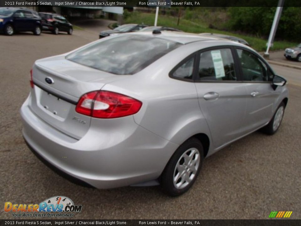 2013 Ford Fiesta S Sedan Ingot Silver / Charcoal Black/Light Stone Photo #8