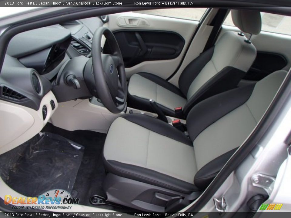 2013 Ford Fiesta S Sedan Ingot Silver / Charcoal Black/Light Stone Photo #11