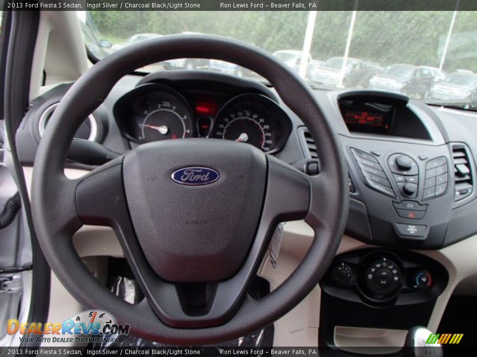 2013 Ford Fiesta S Sedan Ingot Silver / Charcoal Black/Light Stone Photo #18