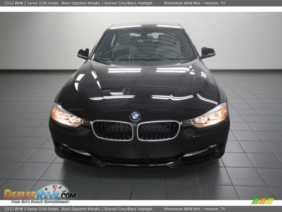 2012 BMW 3 Series 328i Sedan Black Sapphire Metallic / Everest Grey/Black Highlight Photo #6