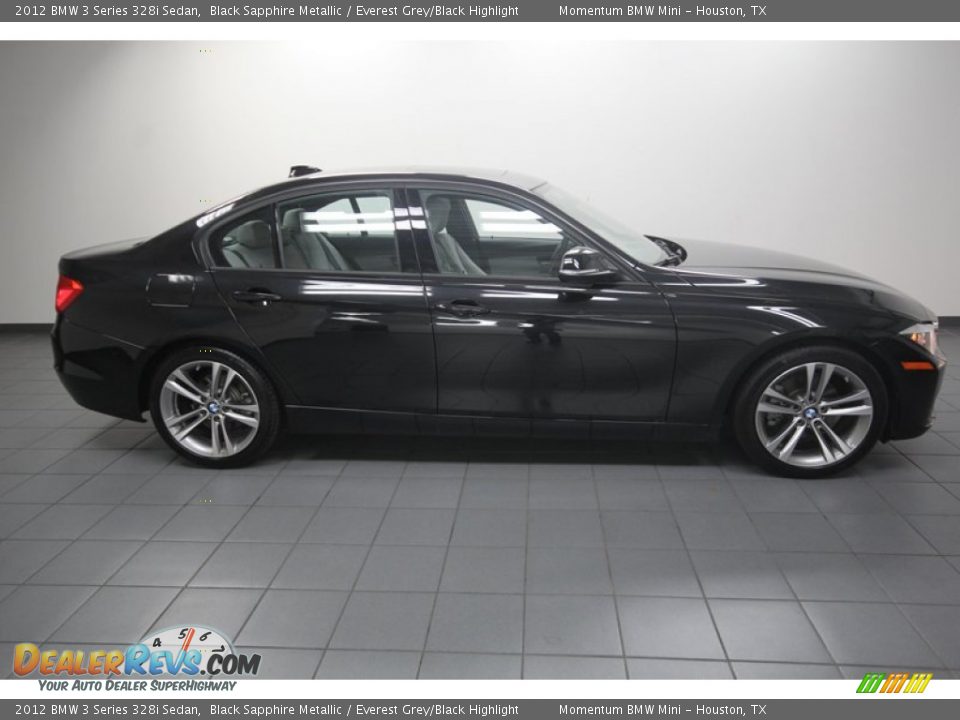 2012 BMW 3 Series 328i Sedan Black Sapphire Metallic / Everest Grey/Black Highlight Photo #7