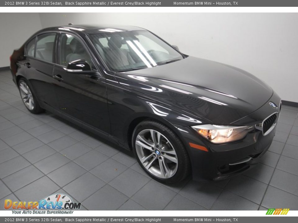 2012 BMW 3 Series 328i Sedan Black Sapphire Metallic / Everest Grey/Black Highlight Photo #8