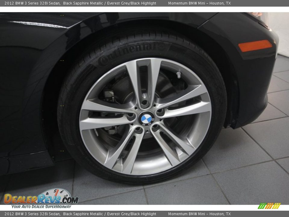 2012 BMW 3 Series 328i Sedan Black Sapphire Metallic / Everest Grey/Black Highlight Photo #10