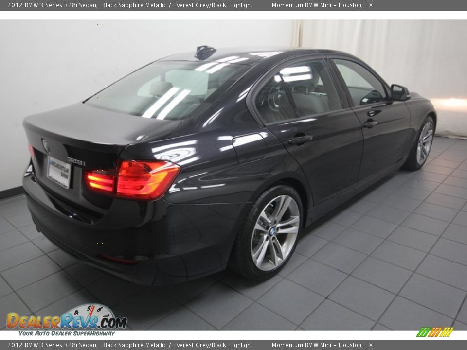 2012 BMW 3 Series 328i Sedan Black Sapphire Metallic / Everest Grey/Black Highlight Photo #11