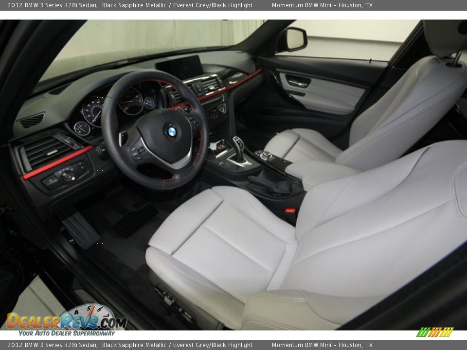 2012 BMW 3 Series 328i Sedan Black Sapphire Metallic / Everest Grey/Black Highlight Photo #13