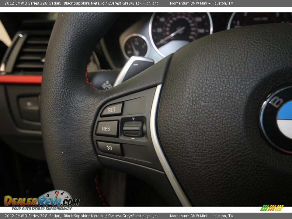 2012 BMW 3 Series 328i Sedan Black Sapphire Metallic / Everest Grey/Black Highlight Photo #29