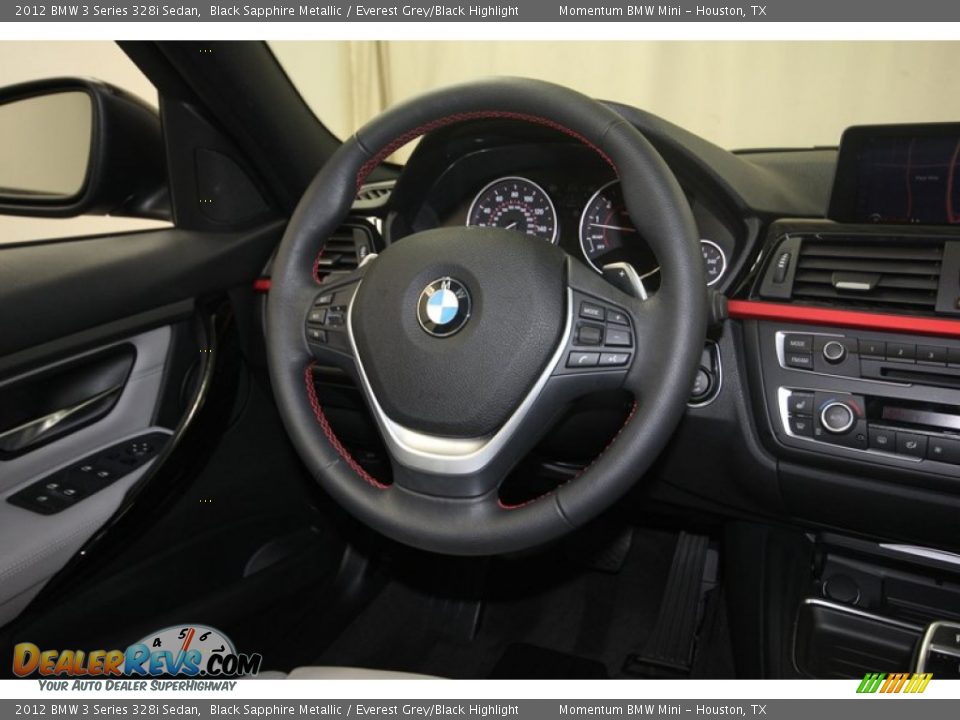2012 BMW 3 Series 328i Sedan Black Sapphire Metallic / Everest Grey/Black Highlight Photo #33