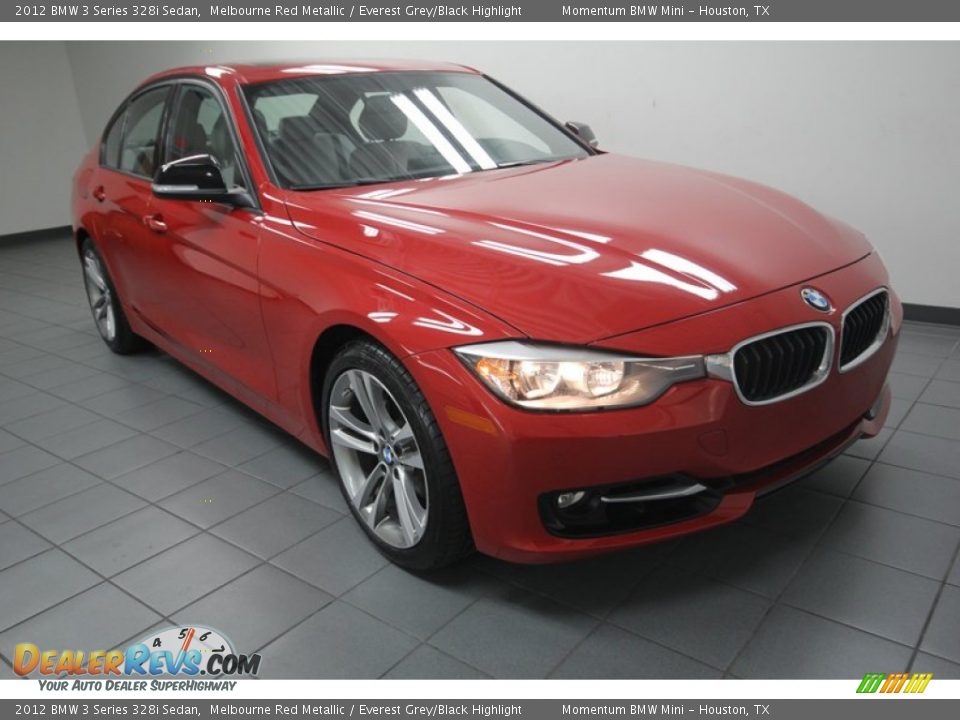 2012 BMW 3 Series 328i Sedan Melbourne Red Metallic / Everest Grey/Black Highlight Photo #1