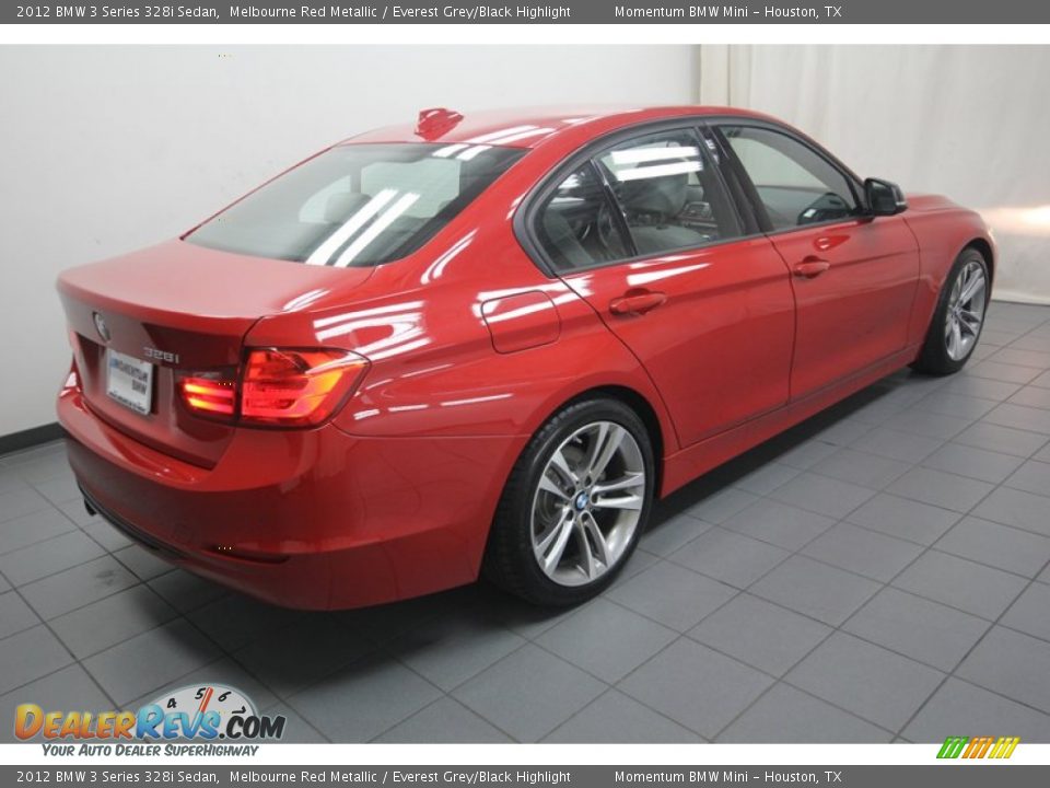 2012 BMW 3 Series 328i Sedan Melbourne Red Metallic / Everest Grey/Black Highlight Photo #11