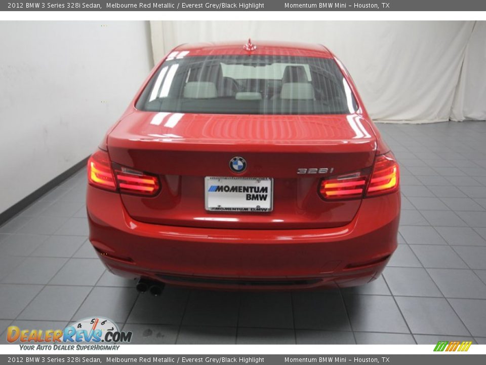 2012 BMW 3 Series 328i Sedan Melbourne Red Metallic / Everest Grey/Black Highlight Photo #12